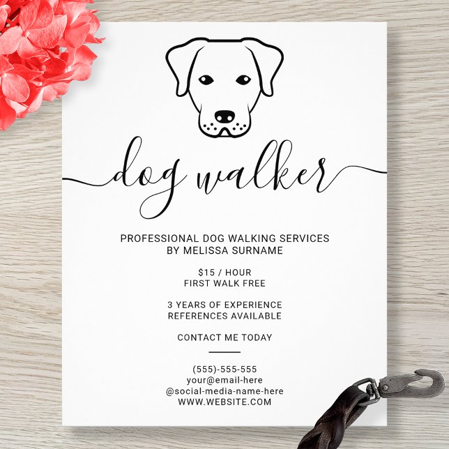 Modernes Design der Minimalistischen Dog Line - Hu Flyer (Von Creator hochgeladen)