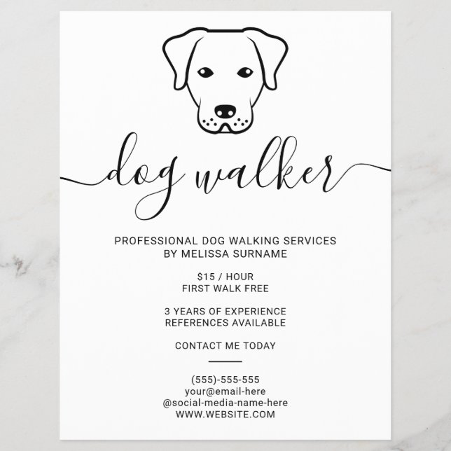 Modernes Design der Minimalistischen Dog Line - Hu Flyer (Vorne)