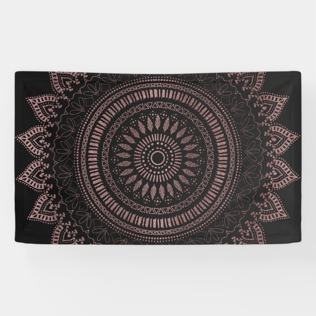 Modernes Design der Rose Mandala Banner (Horizontal)