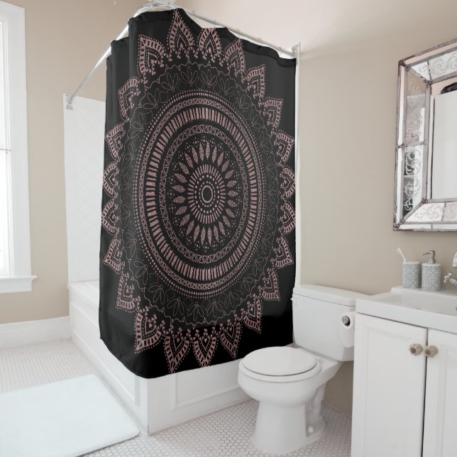 Modernes Design der Rose Mandala Duschvorhang (Beispiel)