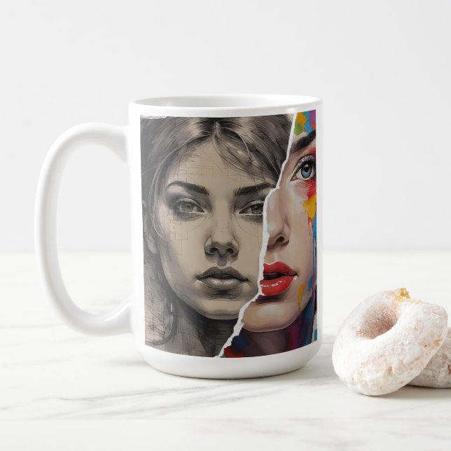 Modernes Design der Tasse | Zwei Gesichtshautdesig (Mit Donut)