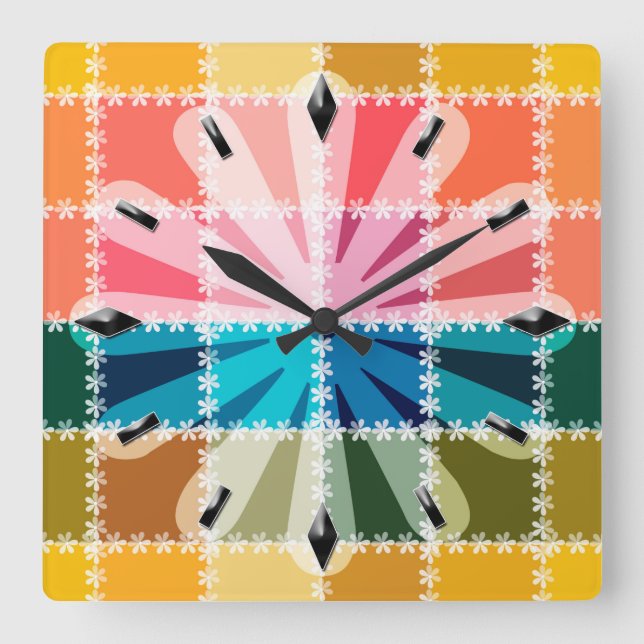 Modernes Design der Wanduhr. Quadratische Wanduhr (Vorderseite)