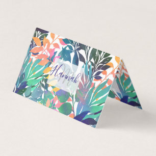 Modernes Design des tropischen Sommers mit Wasserf Visitenkarten