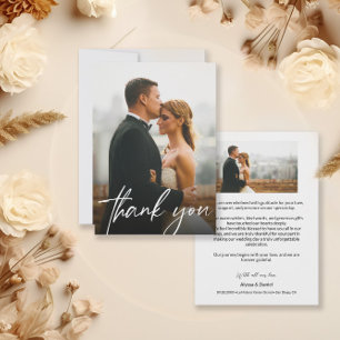 Modernes Design für 2 Hochzeiten Fotos Dankeskarte