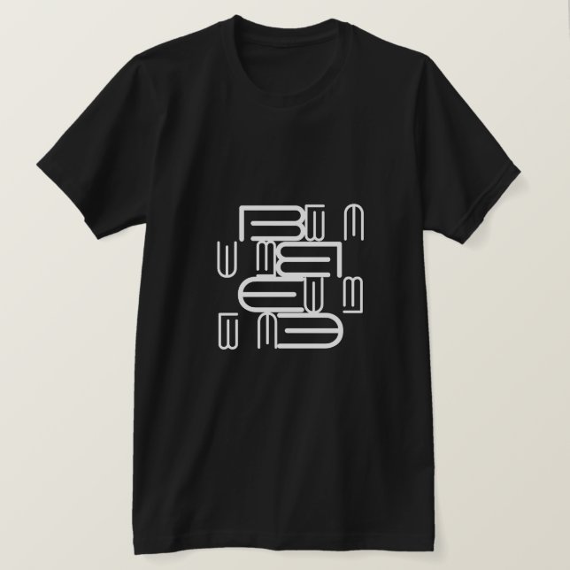 Modernes Design für Alphabet Text Typografie T-Shirt (Design vorne)