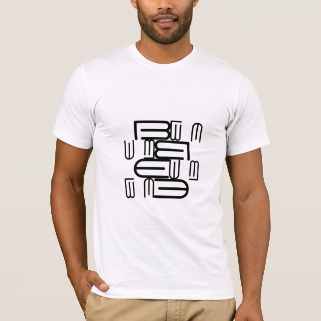 Modernes Design für Alphabet Text Typografie T-Shirt (Vorderseite)