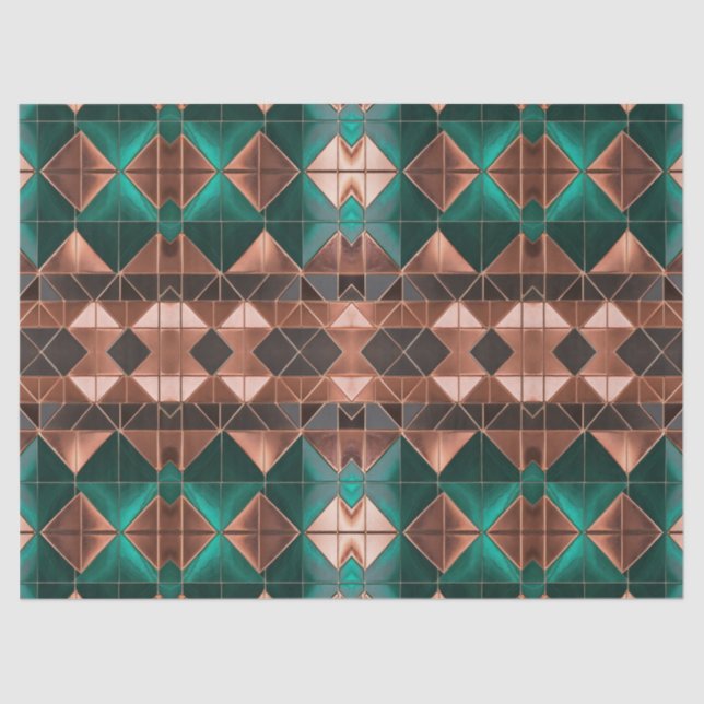 Modernes Design für Smaragde und Kupfer Seidenpapier (Vorderseite)