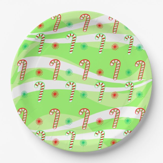 Modernes Design für Weihnachtskanäle Pappteller (Vorderseite)