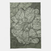 Modernes Design Grün Abstrakt Dahlia Blumenmuster