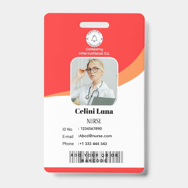 Modernes Design mit EMT Barcode Integration Ausweis (Vorderseite)