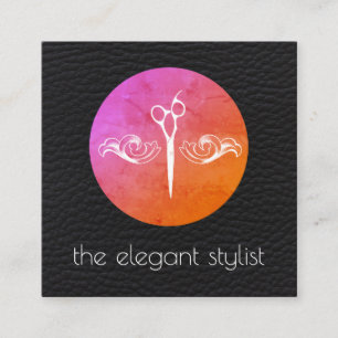 Modernes Design mit Leder-Background-Stylist Quadratische Visitenkarte