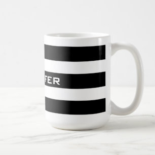 Modernes Design Schwarz/Weiß Streifen Muster 2 Tasse