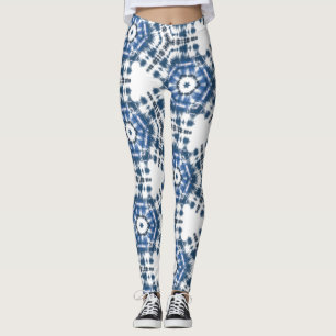 Modernes Design Shobori Blaue Gefärbte Krawatte Mu Leggings