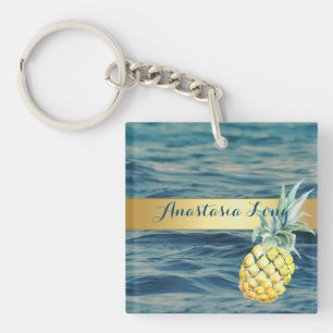 Modernes Design, Strand, See, Ananas Schlüsselanhänger