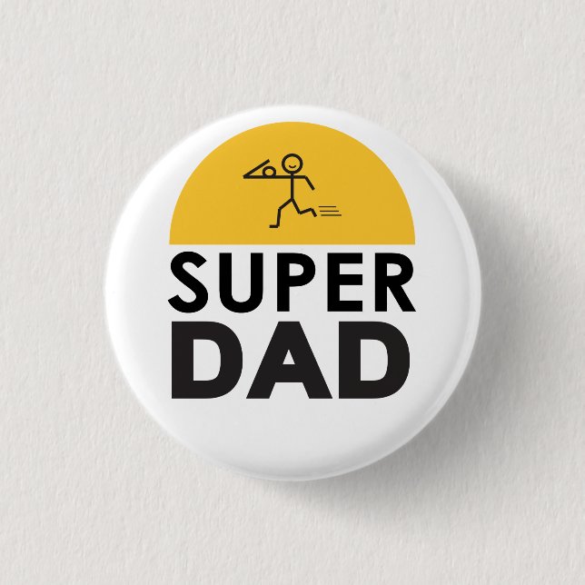 Modernes Design "SUPER VATER" Button (Vorderseite)