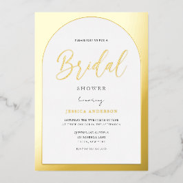 Modernes Designer Gold Foil Arch Brautparty Folieneinladung