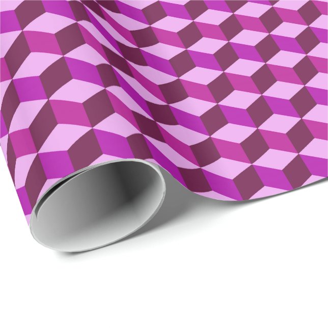 Modernes Diamond Grid, Amethyst Lila und Violet Geschenkpapier (Rolleneckpunkt)