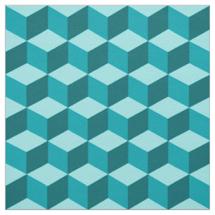 Modernes Diamond Grid, Türkis, Aquamarin und Aqua Stoff