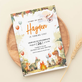 Modernes Dinosaur Birthday Jurassic Dinosaur Party Einladung