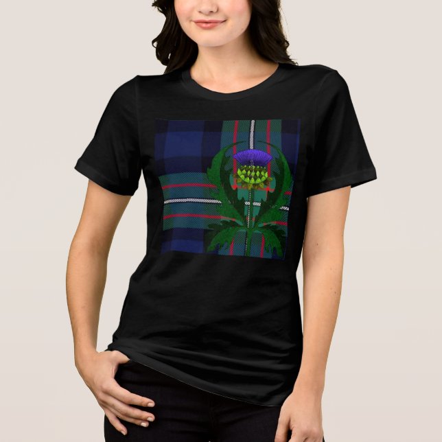 Modernes Distel-T-Shirt Tri-Blend Shirt (Vorderseite)