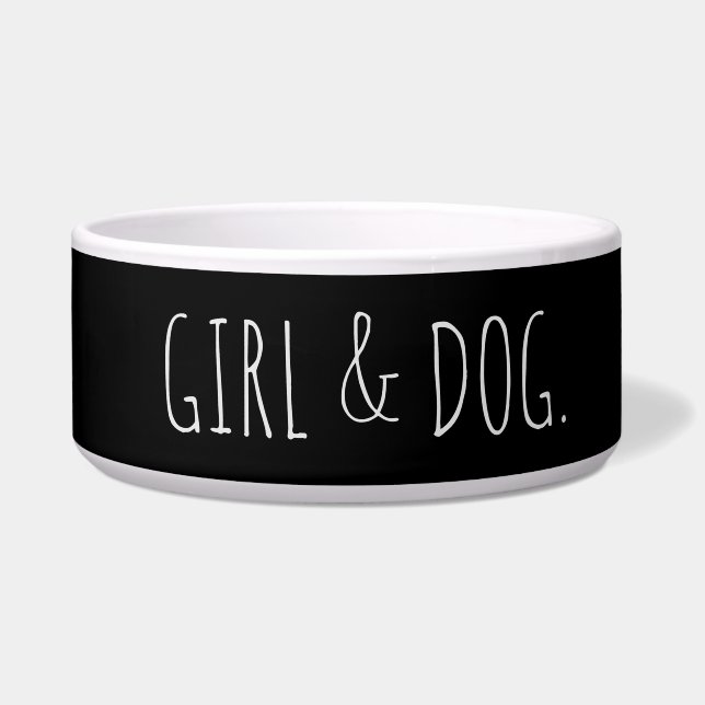 Modernes Dog Girl Einfaches Geschenk Napf (Vorderseite)