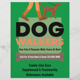 Modernes Dog Walker Bone Pet Sitter Flyer