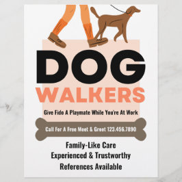 Modernes Dog Walker Bone Pet Sitter Flyer