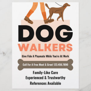 Modernes Dog Walker Bone Pet Sitter Flyer