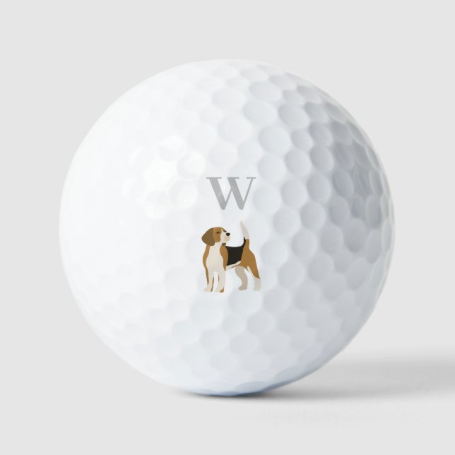 Modernes Dog Wasserfarbe Personalisiert Golfball (Vorderseite)
