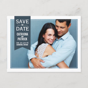 Modernes Doppelrahmen Foto Save the Date Postkarte