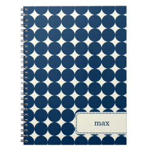 Modernes Dots-Personalisiert-Notebook - Marine Notizblock