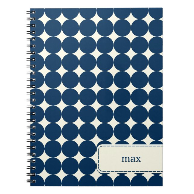 Modernes Dots-Personalisiert-Notebook - Marine Notizblock (Vorderseite)
