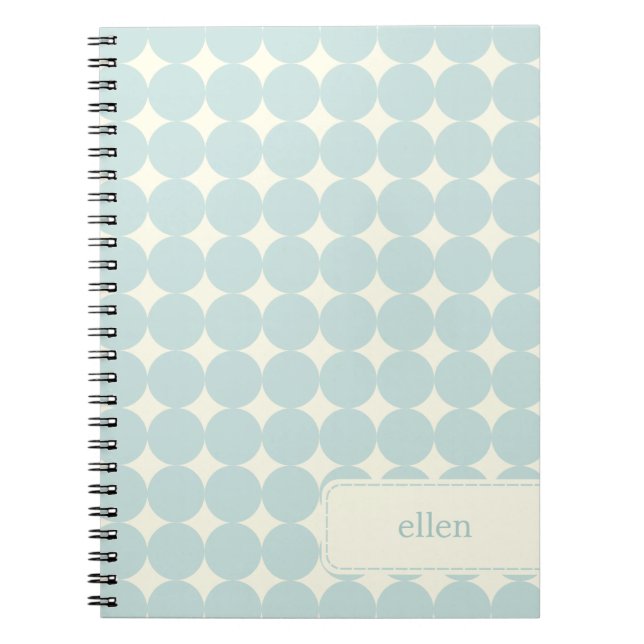 Modernes Dots-Personalisiert-Notebook - Soft Blue Notizblock (Vorderseite)