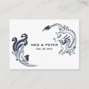 Modernes Dragon-Phoenix-Chinesisch-Hochzeit-RSVP Begleitkarte