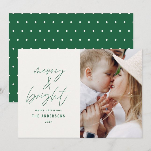 Modernes Drehbuch 1 Foto fröhlich & hell Weihnacht (Vorne/Hinten)