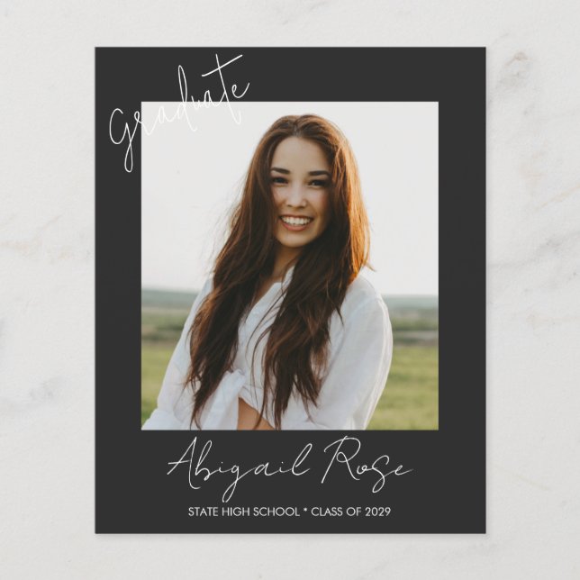 Modernes Drehbuch 2023 Foto Grad Party Ankündigung (Vorderseite)