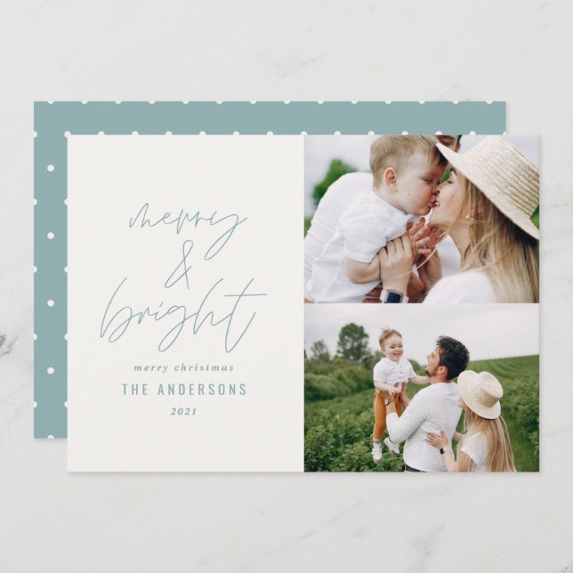 Modernes Drehbuch 2 Foto staubblauer Weihnachten (Vorne/Hinten)