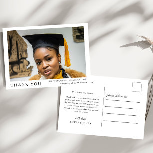 Modernes Drehbuch 3 Fotos Graduierung Vielen Dank Postkarte