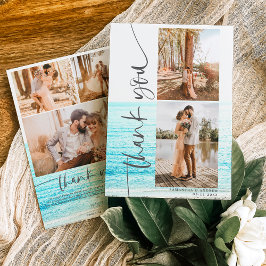 Modernes Drehbuch 5 Fotos Hochzeitsstrand Vielen D Dankeskarte