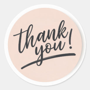 Modernes Drehbuch "Danke" Round Sticker - Elegant