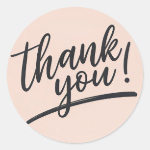 Modernes Drehbuch "Danke" Round Sticker - Elegant