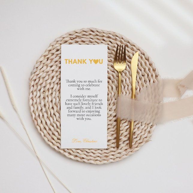 Modernes Drehbuch Dankeschön Menükarte (Von Creator hochgeladen)