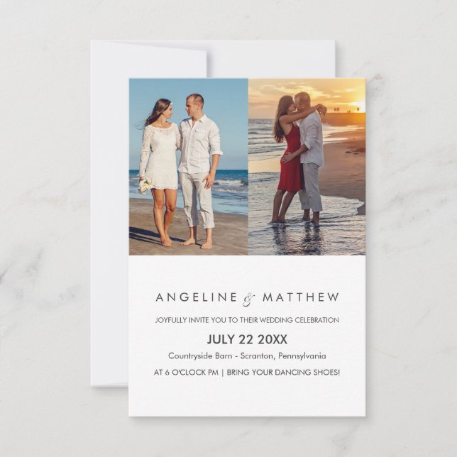 Modernes Drehbuch - Einladung zum Hochzeitsfeiern  (Vorderseite)