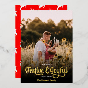 Modernes Drehbuch festlich und fröhlich Red Polka Folien Feiertagskarte