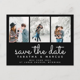 Modernes Drehbuch-Foto-Chic Save the Date Postkarte