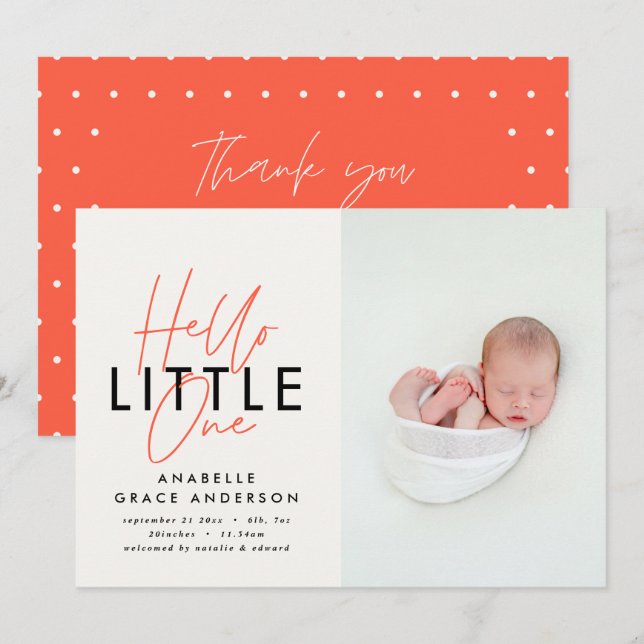 Modernes Drehbuch-Foto hallo Klein (Vorne/Hinten)