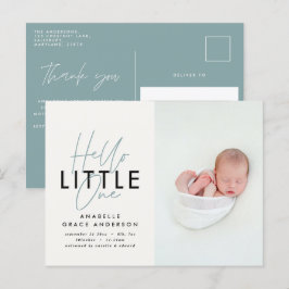 Modernes Drehbuch-Foto hallo Klein Ankündigungspostkarte