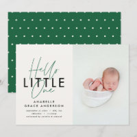 Modernes Drehbuch-Foto hallo Kleine Geburt Ankündi