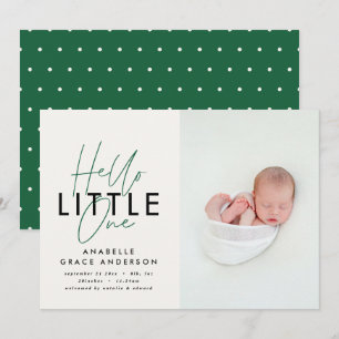 Modernes Drehbuch-Foto hallo Kleine Geburt Ankündi