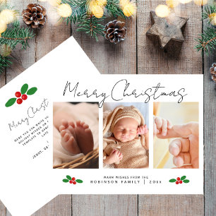 Modernes Drehbuch Frohe Weihnachten 3 Foto Collage